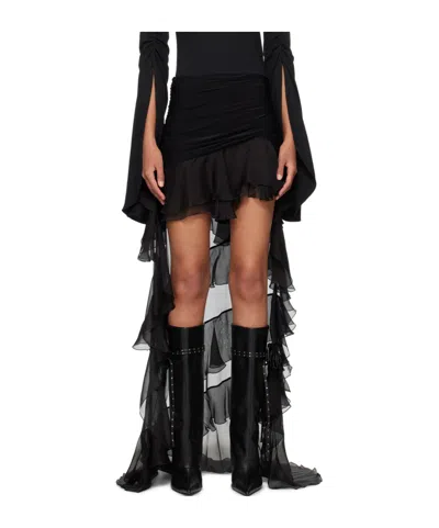Blumarine Ruffled High-low Skirt In Black