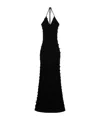 Blumarine Ruffled Knitted Maxi Dress In Black