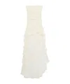 Blumarine Ruffled Knitted Tight Dress In White