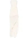 Blumarine Ruffled Maxi Dress In Neutrals