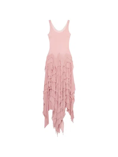 Blumarine Ruffled Maxi Dress In Pink
