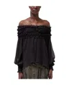 Blumarine Ruffled Off-shoulder Blouse In Black