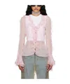 Blumarine Pink Ruffle Blouse In Pink