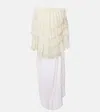 Blumarine Ruffled Silk Minidress In White