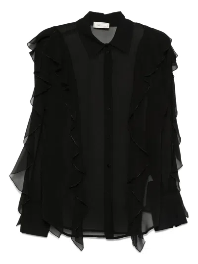 Blumarine Ruffled Silk Shirt