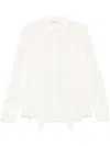 Blumarine Ruffled Silk Shirt In Neutrals