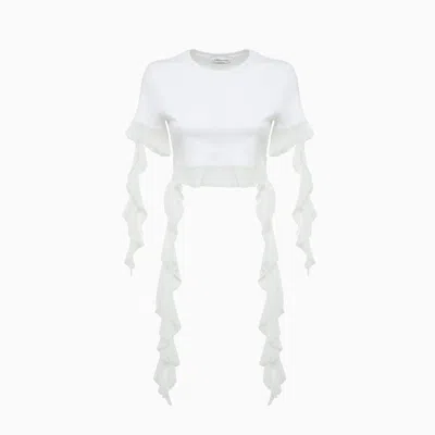 Blumarine Ruffled T-shirt In White