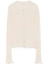 Blumarine Ruffled-trim Cardigan In Neutrals