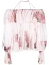 Blumarine Printed Silk Blouse In Pink