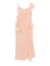 Blumarine Ruffled-trim Silk Maxi Dress