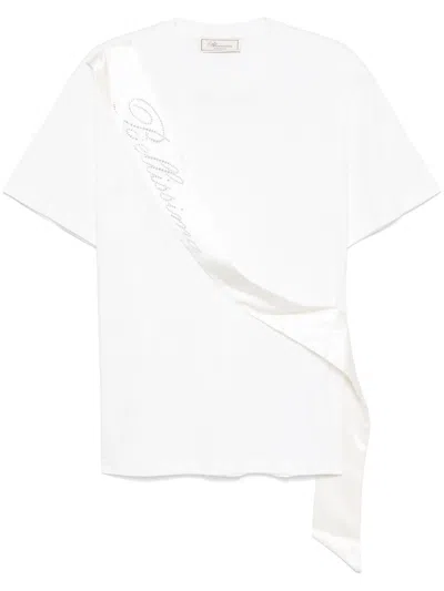 Blumarine Sash-detail T-shirt In White