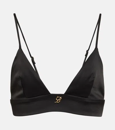 Blumarine Satin Bralette In Nero