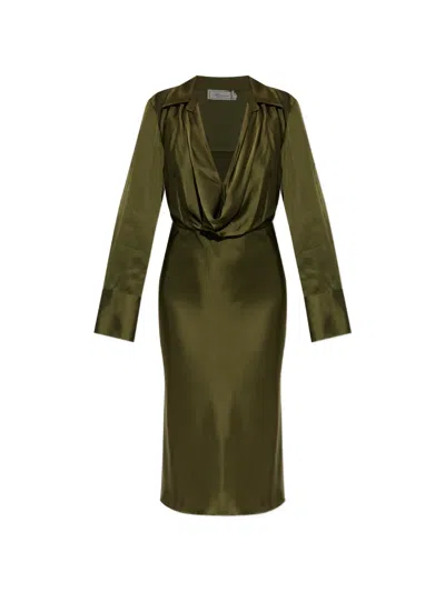 Blumarine Satin Dress In Green