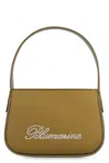 Blumarine Mini Satin Bag Rhinestone Print In Green