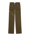 Blumarine Satin Inlaid Overalls Casual Pants In Green