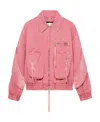 Blumarine Satin-inserts Bomber Jacket In Pink