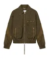 Blumarine Satin-inserts Bomber Jackets In Green