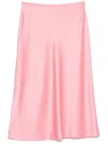 Blumarine Satin Midi Skirt In Pink