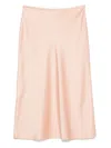 Blumarine Satin Midi Skirt In Pink