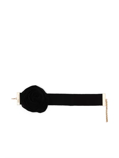 Blumarine Choker Mit Rosen In Schwarz