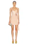 Blumarine Envers Crystal-embellished Logo Slip Dress In Eyeshadow Pink