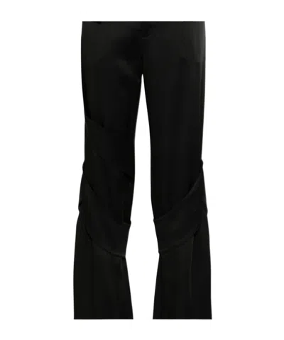 Blumarine Satin Straight-leg Trousers In Black