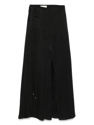 Blumarine Satin Trousers In Black