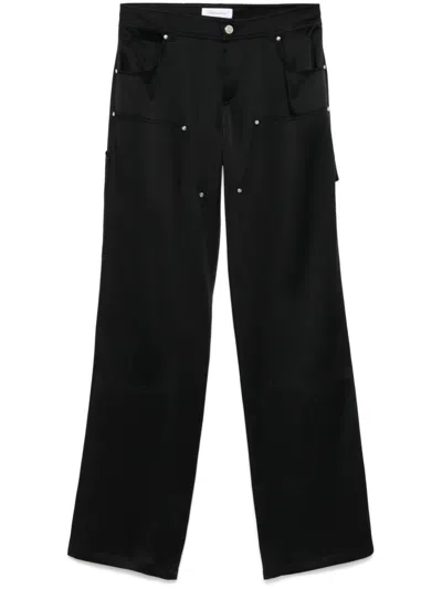 Blumarine Satin Trousers In Black
