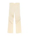 Blumarine Satin Wide-leg Cargo Trousers In White
