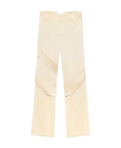 BLUMARINE BLUMARINE MID-WAIST SATIN CARGO TROUSERS