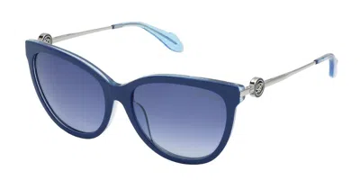 Blumarine Sbm162 0wa2 Women's Sunglasses Blue Size 55