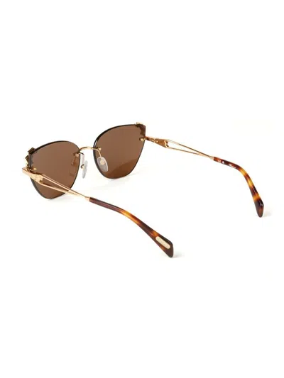 Blumarine Sbm230s Metal Cat-eye Sunglasses In Gold