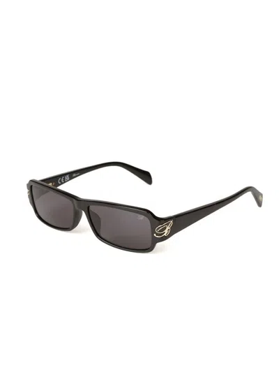 Blumarine Sbm906 Smoke-tinted Acetate Sunglasses In Black