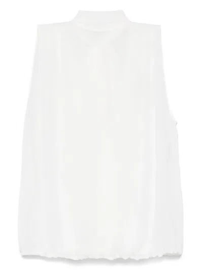 Blumarine Scarf-detail Georgette Top In White