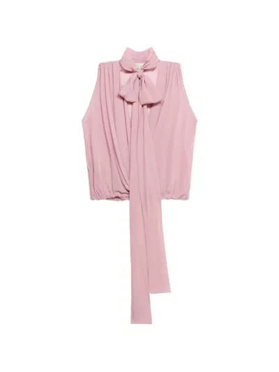 Blumarine Scarf-detail Wrap Blouse In Pink