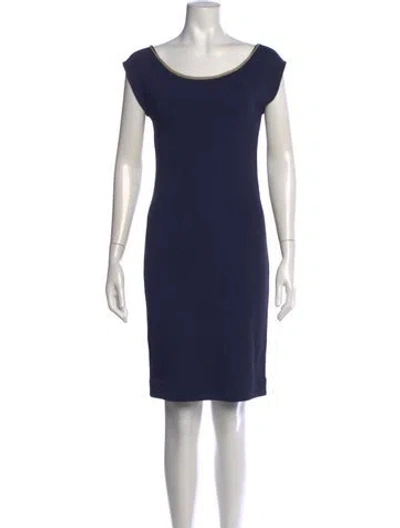 Pre-owned Blumarine Scoop Neck Knee-length Dress In Blue