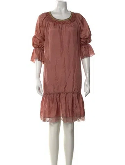 Pre-owned Blumarine Scoop Neck Knee-length Dress In Pink