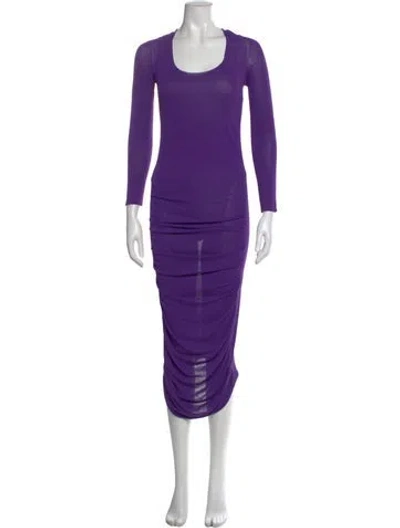 Pre-owned Blumarine Scoop Neck Long Dress In Purple
