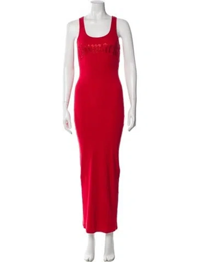 Pre-owned Blumarine Scoop Neck Long Dress In Red