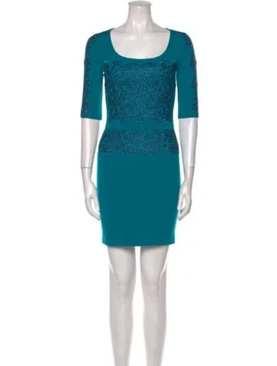 Pre-owned Blumarine Scoop Neck Mini Dress In Blue