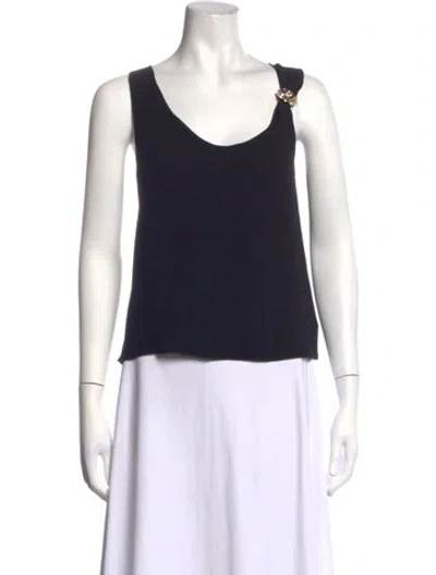 Pre-owned Blumarine Scoop Neck Sleeveless Top In Blue
