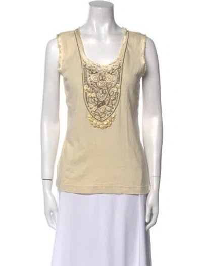 Pre-owned Blumarine Scoop Neck Sleeveless Top In Neutral