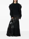 Blumarine See-through Rébrodé-lace Maxi Skirt In Black