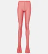 Blumarine Semi-sheer Jersey Leggings In Pink