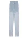 Blumarine Georgette Trousers In Blue