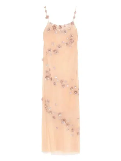 BLUMARINE SEQUIN-EMBELLISHED TULLE MAXI DRESS