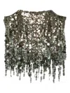 Blumarine Sequin Top In Green