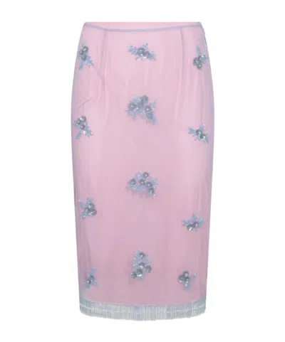 BLUMARINE SEQUINED EMBROIDERED SKIRT