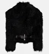 Blumarine Shearling Jacket In Black