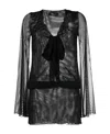 Blumarine Sheer Front-tie Mini Dress In Black